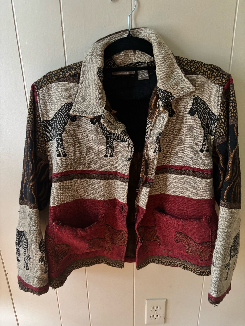 Vintage Jane Ashley Zebra Motif Jacket